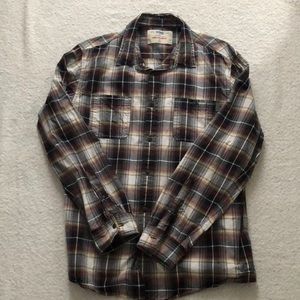 Button down plaid shirt young men’s Size XL